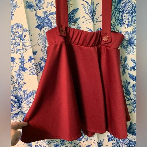HOT TOPIC MIDNIGHT HOUR RED SUSPENDER SKATER SKIRT - Picture 3 of 6